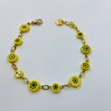 Load image into Gallery viewer, Millefiori Straight Yellow Colour Beads Bracelet
