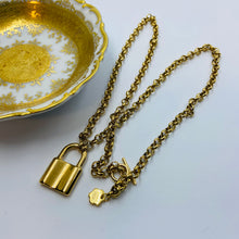 Load image into Gallery viewer, Golden Lock Pendant Necklace
