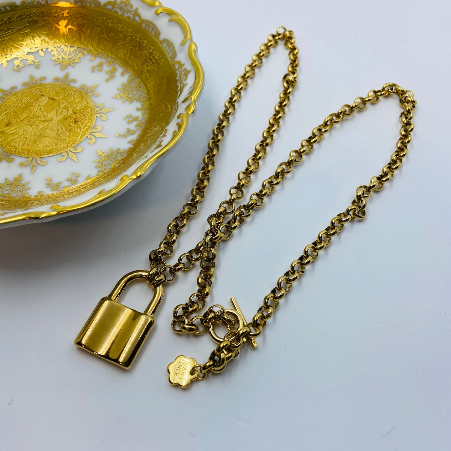 Golden Lock Pendant Necklace