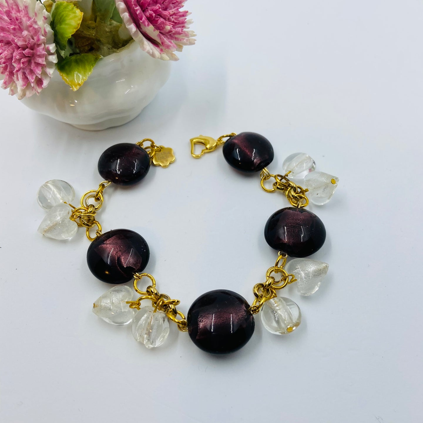 Sangria Colour Murano Beads Rich Bracelets