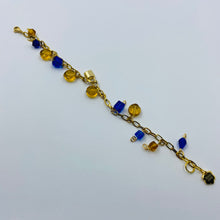 Load image into Gallery viewer, Amber-Blue - Czech Glass Bracelet
