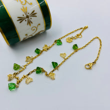 Load image into Gallery viewer, Water Green Crown Charm Gold Plated Necklace
