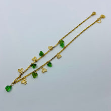 Load image into Gallery viewer, Water Green Crown Charm Gold Plated Necklace
