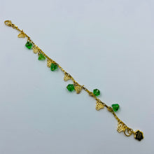 Load image into Gallery viewer, Water Green Crown Charm Gold Plated Bracelet
