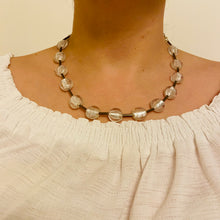 Load image into Gallery viewer, White Murano Golden Tube Necklace
