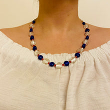 Load image into Gallery viewer, Navy Colours Murano  Necklace
