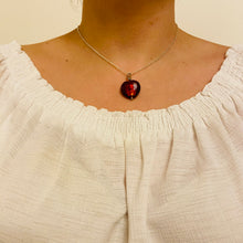 Load image into Gallery viewer, Fuchsia Coloured Hand Made Murano Bead on Thin Silver Plated Chain Necklace
