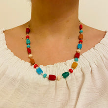 Load image into Gallery viewer, Mixed Colours Handmade Glass Beads Necklace
