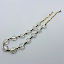 Load image into Gallery viewer, White Murano Golden Tube Necklace
