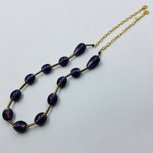 Load image into Gallery viewer, Sangria Color Golden Tube Murano Beads Necklace
