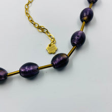 Load image into Gallery viewer, Sangria Color Golden Tube Murano Beads Necklace
