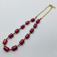 Load image into Gallery viewer, Fuschia Red Murano Beads Necklace
