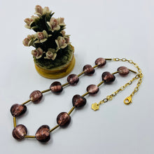 Load image into Gallery viewer, Mulberry Murano Beads Golden Tubes Necklace
