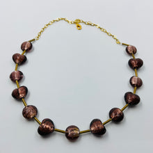 Load image into Gallery viewer, Mulberry Murano Beads Golden Tubes Necklace
