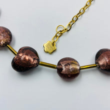 Load image into Gallery viewer, Mulberry Murano Beads Golden Tubes Necklace
