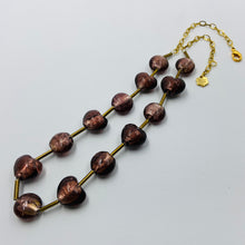 Load image into Gallery viewer, Mulberry Murano Beads Golden Tubes Necklace
