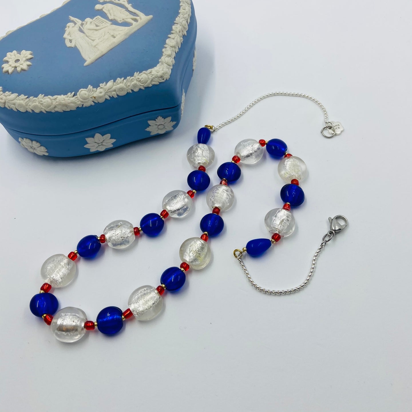 Navy Colours Murano  Necklace