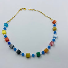 Load image into Gallery viewer, Mixed Pastel Colours Beads Blue Balls Necklace
