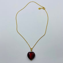 Load image into Gallery viewer, Fuchsia Coloured Hand Made Murano Bead on 18K Gold Plated Chain Necklace
