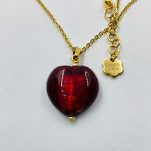 Load image into Gallery viewer, Fuchsia Coloured Hand Made Murano Bead on 18K Gold Plated Chain Necklace
