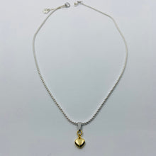 Load image into Gallery viewer, 18K Gold Plated Heart on Silver Plated Chain Necklace
