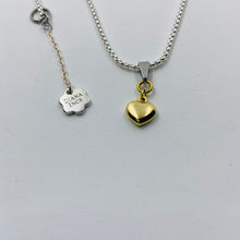 Load image into Gallery viewer, 18K Gold Plated Heart on Silver Plated Chain Necklace
