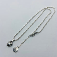 Load image into Gallery viewer, Shiny Silver Plated Heart on Silver Plated Chain Necklace
