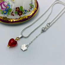 Load image into Gallery viewer, Hand Made Red Heart on Silver Plated Chain Necklace
