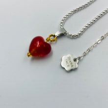 Load image into Gallery viewer, Hand Made Red Heart on Silver Plated Chain Necklace
