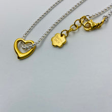 Load image into Gallery viewer, 18K Gold Plated Heart on Shiny Silver Plated Chain Necklace
