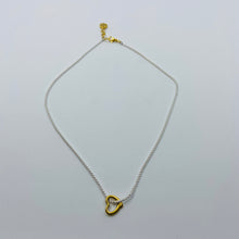 Load image into Gallery viewer, 18K Gold Plated Heart on Shiny Silver Plated Chain Necklace
