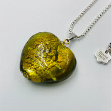 Load image into Gallery viewer, Hand Made Very Large Light Green Heart on Silver Plated Chain Necklace
