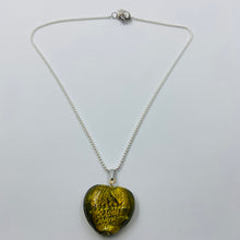 Load image into Gallery viewer, Hand Made Very Large Light Green Heart on Silver Plated Chain Necklace
