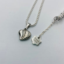 Load image into Gallery viewer, Silver Plated Heart 2 on Shiny Silver Plated Chain Necklace
