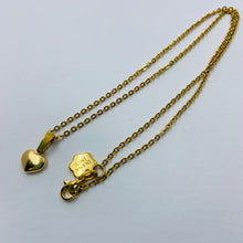 Load image into Gallery viewer, 18K Gold Plated Small Heart on Gold Plated Chain Necklace
