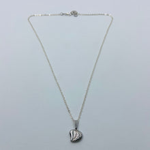 Load image into Gallery viewer, Silver Plated Heart 3 on Silver Plated Chain Necklace
