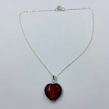 Load image into Gallery viewer, Fuchsia Coloured Hand Made Murano Bead on Thin Silver Plated Chain Necklace
